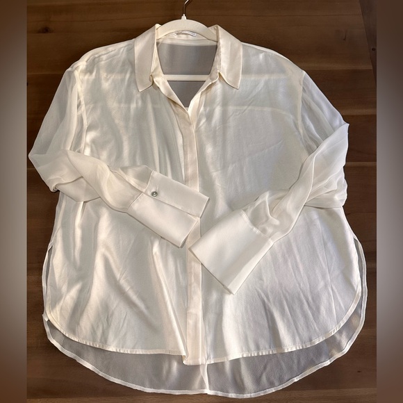 Zara Button Down Silk Top Small New - Picture 3 of 12